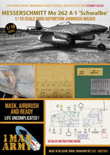 Load image into Gallery viewer, 1ManArmy 1:18 Messerschmitt ME 262 High-Definition Paint Masks