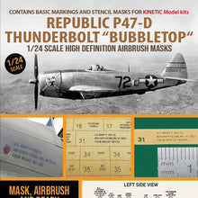 Load image into Gallery viewer, 1ManArmy 1:24 Republic P-47D Thunderbolt Bubbletop High-Definition Paint Masks