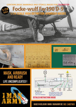 Load image into Gallery viewer, 1ManArmy 1:24 Focke-Wulf Fw 190 D-9 High-Definition Paint Masks