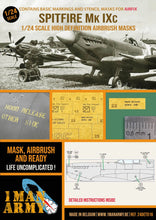 Load image into Gallery viewer, 1ManArmy 1:24 Supermarine Spitfire Mk.IXc High-Definition Paint Masks