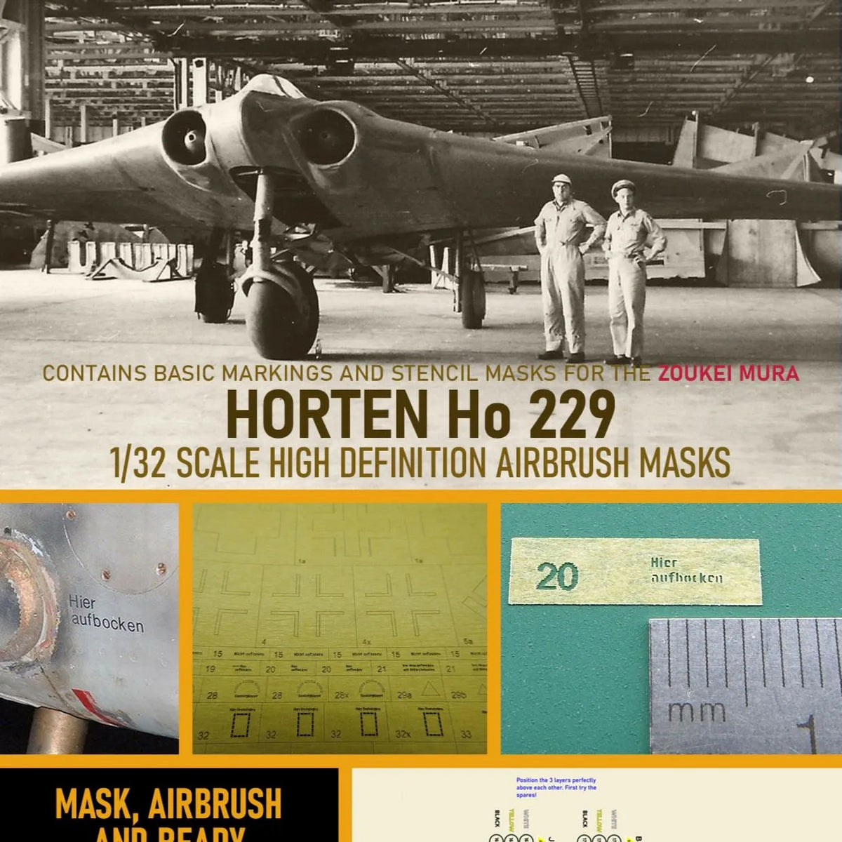 1ManArmy 1:32 Horten HO 229 High-Definition Paint Masks – Bases by