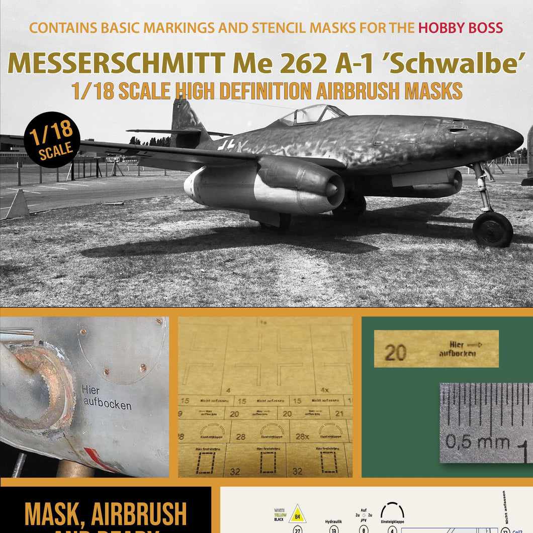 1ManArmy 1:18 Messerschmitt ME 262 High-Definition Paint Masks