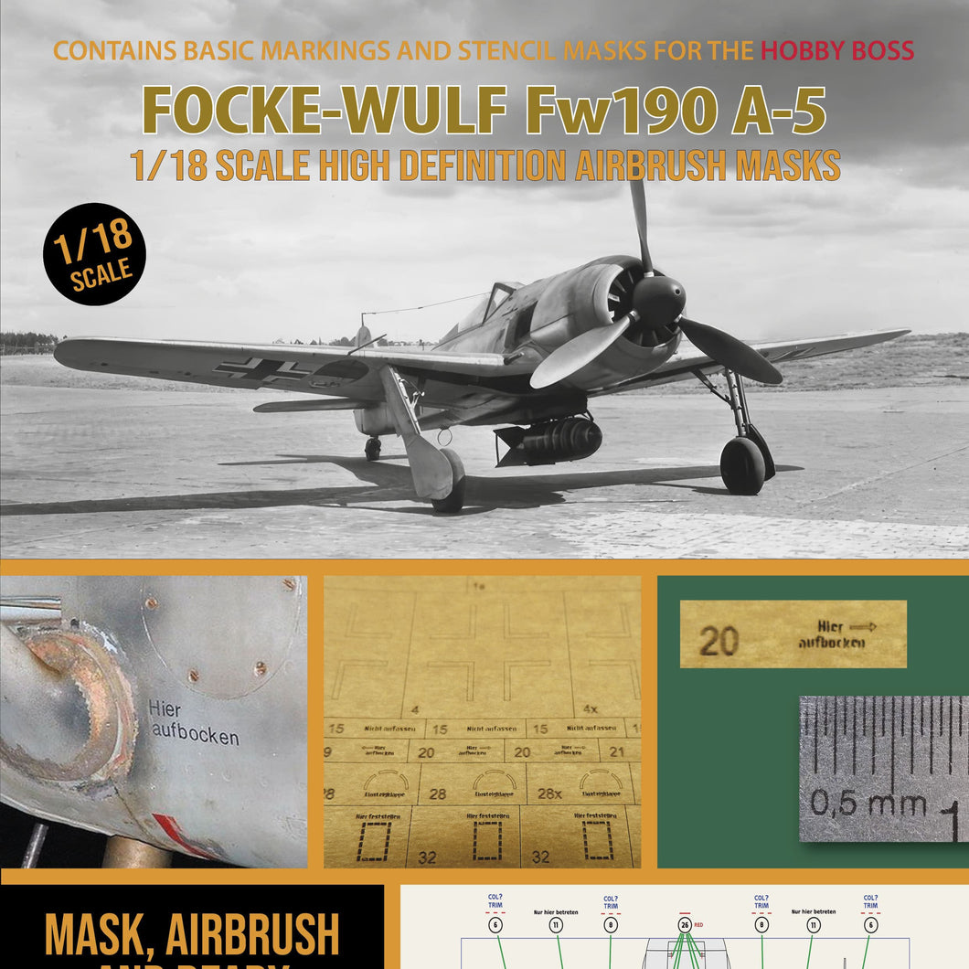 1ManArmy 1:18 Focke Wulf FW 190 A-5 High-Definition Paint Masks
