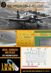 1ManArmy 1:24 Grumman F6F-5 Hellcat High-Definition Paint Masks