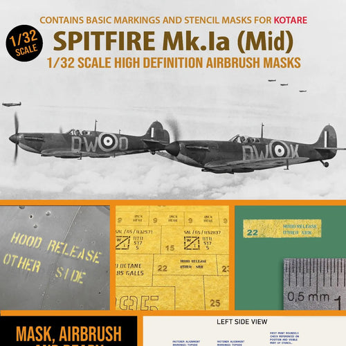 1ManArmy 1:32 Supermarine Spitfire Mk Ia ( Mid ) High-Definition Paint Masks