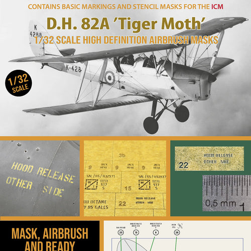 1ManArmy 1:32 De Havilland DH. 82 Tiger Moth High-Definition Paint Masks