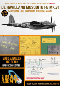 1ManArmy 1:32 De Havilland Mosquito FB Mk.VI High-Definition Paint Masks