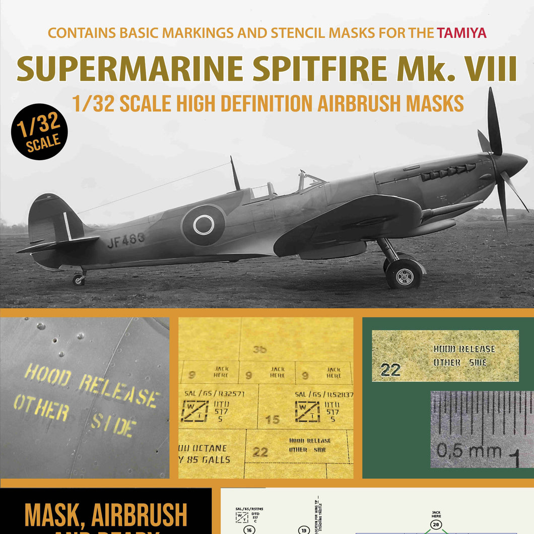 1ManArmy 1:32 Supermarine Spitfire Mk.VIII High-Definition Paint Masks