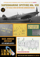Load image into Gallery viewer, 1ManArmy 1:32 Supermarine Spitfire Mk.VIII High-Definition Paint Masks