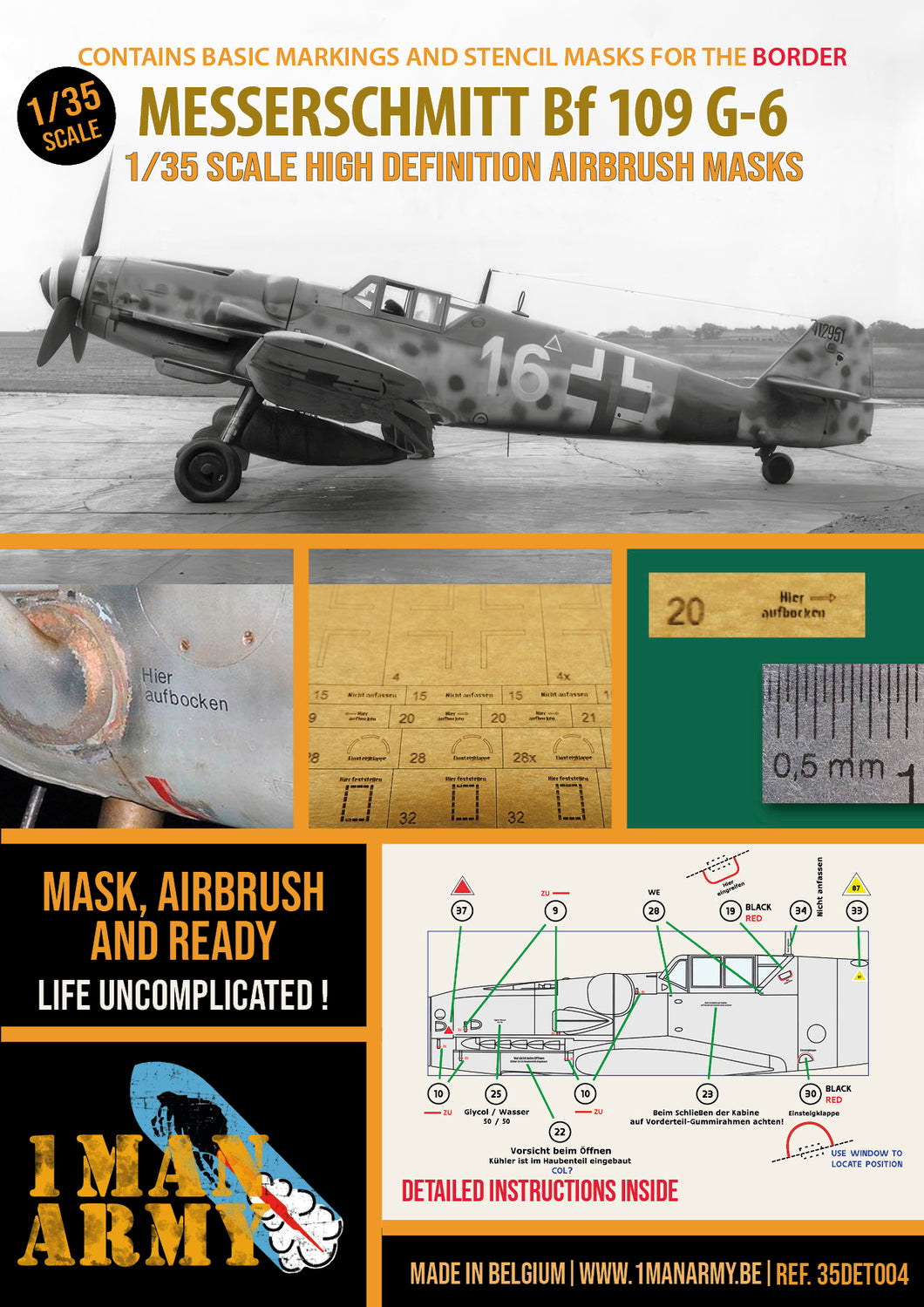 1ManArmy 1:35 Messerschmitt Bf 109 G-6 High-Definition Paint Masks