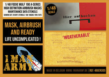 Load image into Gallery viewer, 1ManArmy 1:48 Focke-Wulf 190 A-Series Maintenance Stencils High-Definition Paint Masks