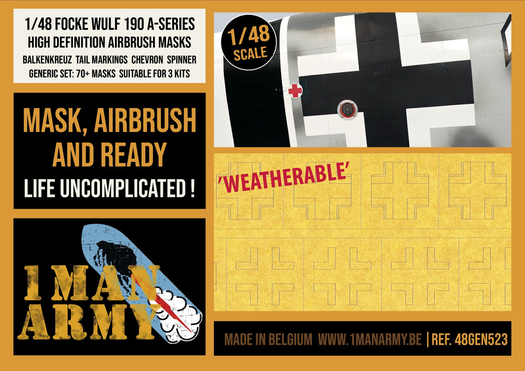 1ManArmy 1:48 Focke-Wulf 190 A-Series National Markings High-Definition Paint Masks