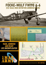 Load image into Gallery viewer, 1ManArmy 1:32 Focke-Wulf FW 190 A-6 High-Definition Paint Masks