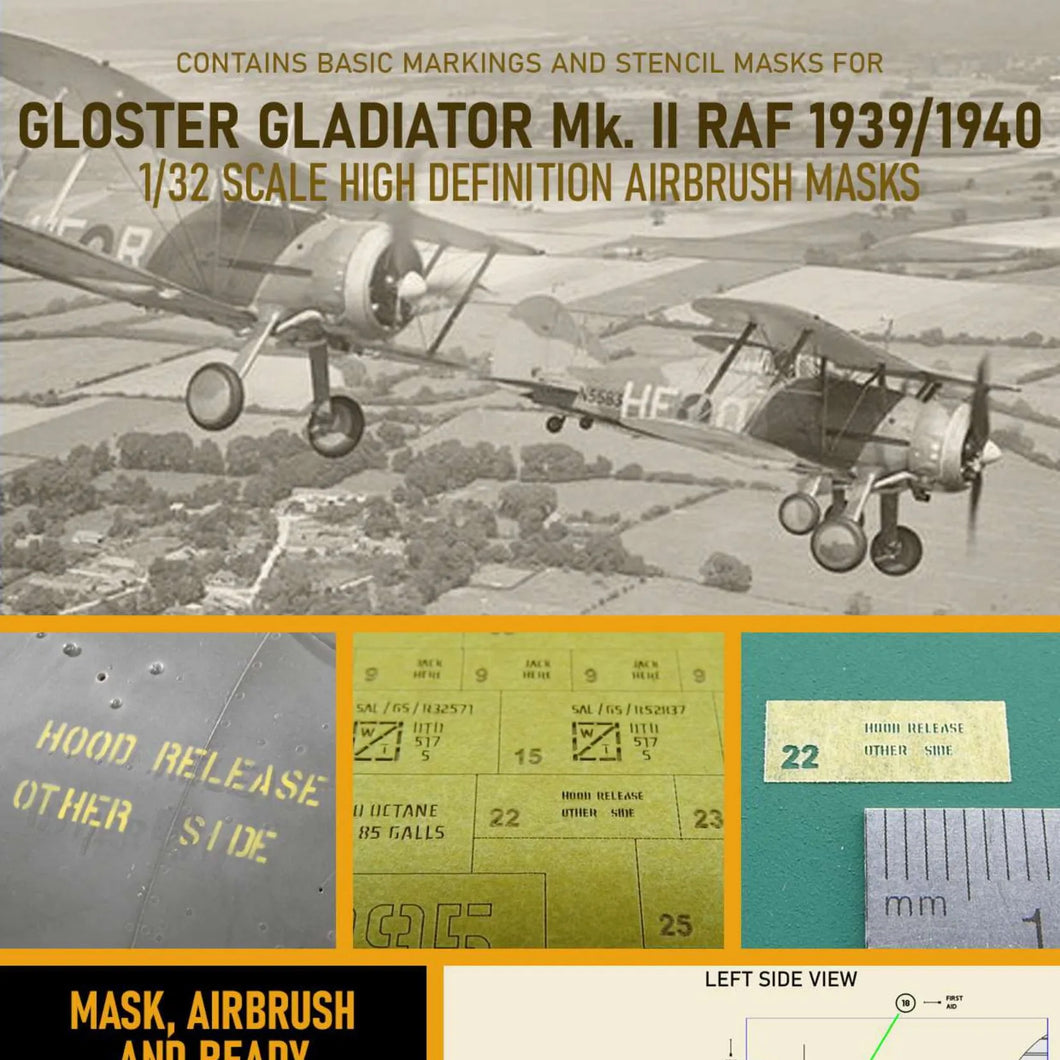 1ManArmy 1:32 Gloster Gladiator MK II High-Definition Paint Masks