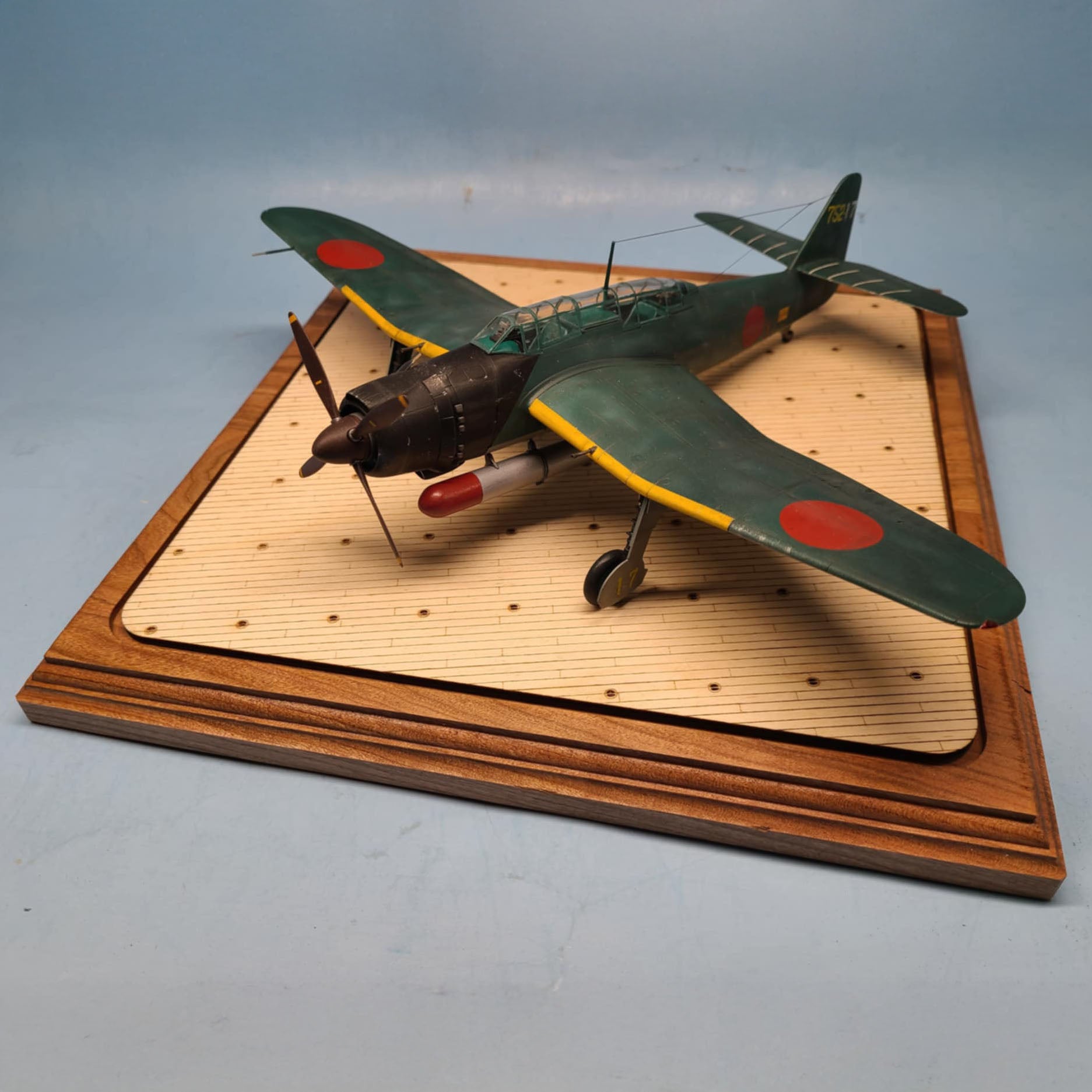 Imperial Japanese Navy Wooden Carrier Deck Display Base with
